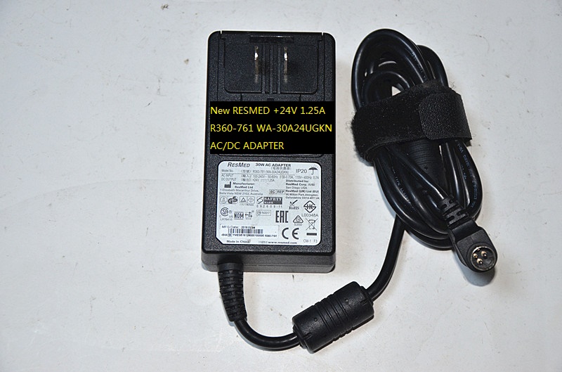 New RESMED +24V 1.25A R360-761 WA-30A24UGKN AC/DC ADAPTER POWER SUPPLY
